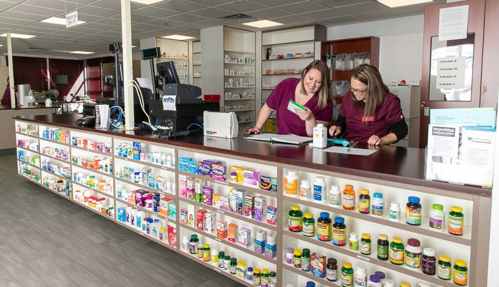 Students work together in the Casper College pharmacy center