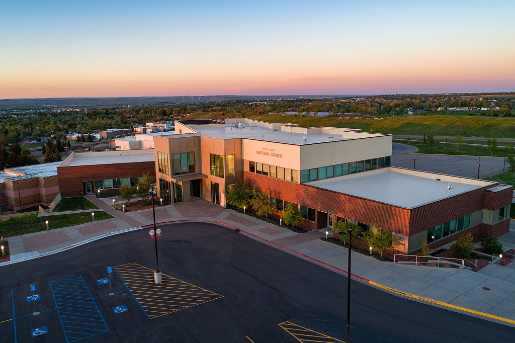 Photo of the Nolte Gateway Center via drone.