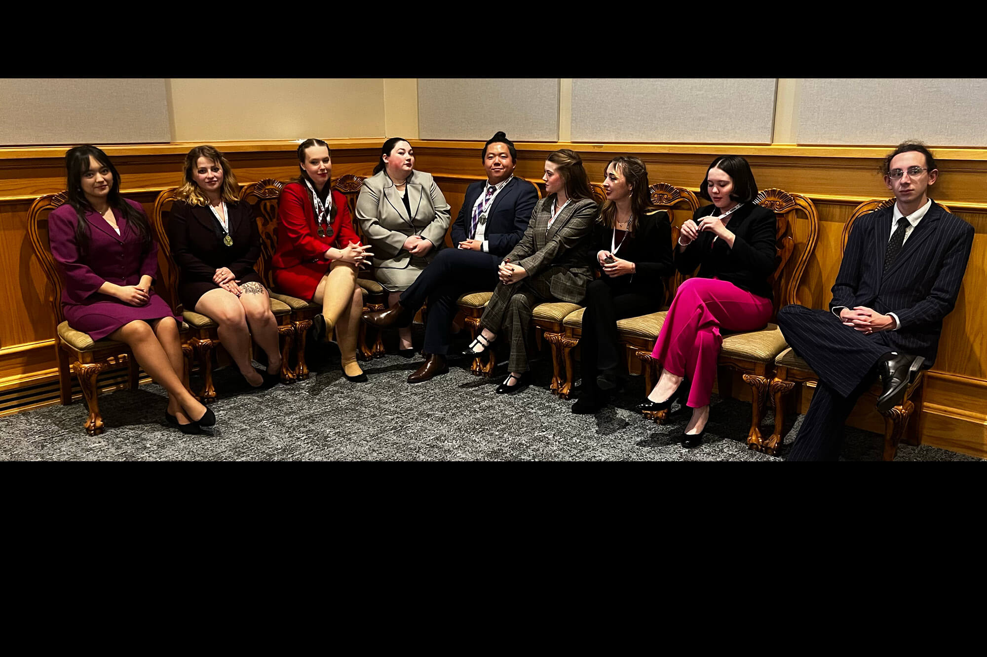 Photo of Casper College Forensics team at Johnson and Edmonds Speech and Debate Tournament press release.