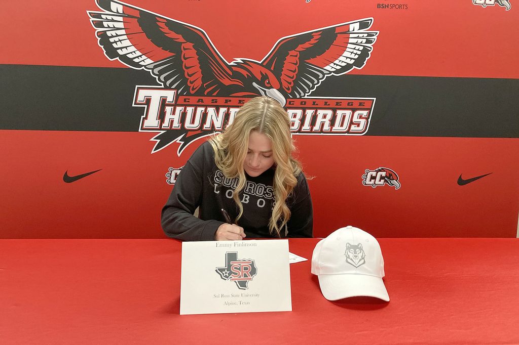 Emmy Finlinson signs her letter of intent to continue her soccer career at NCAA D2 school Sul Ross State University, located in Alpine, Texas.