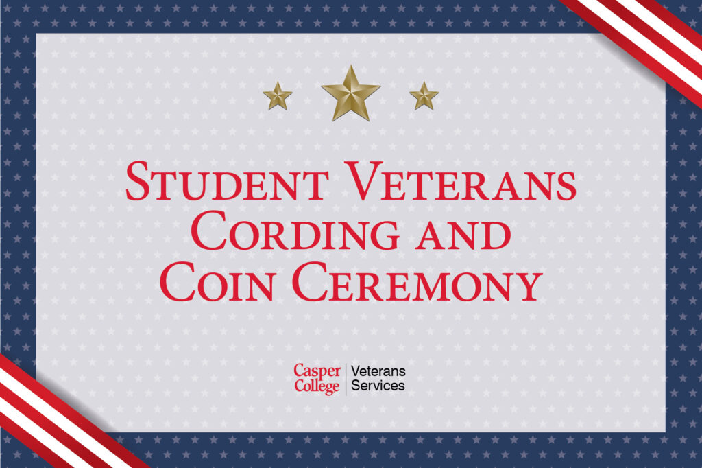 Image for student veterans cording and coin ceremony 2025 press release.
