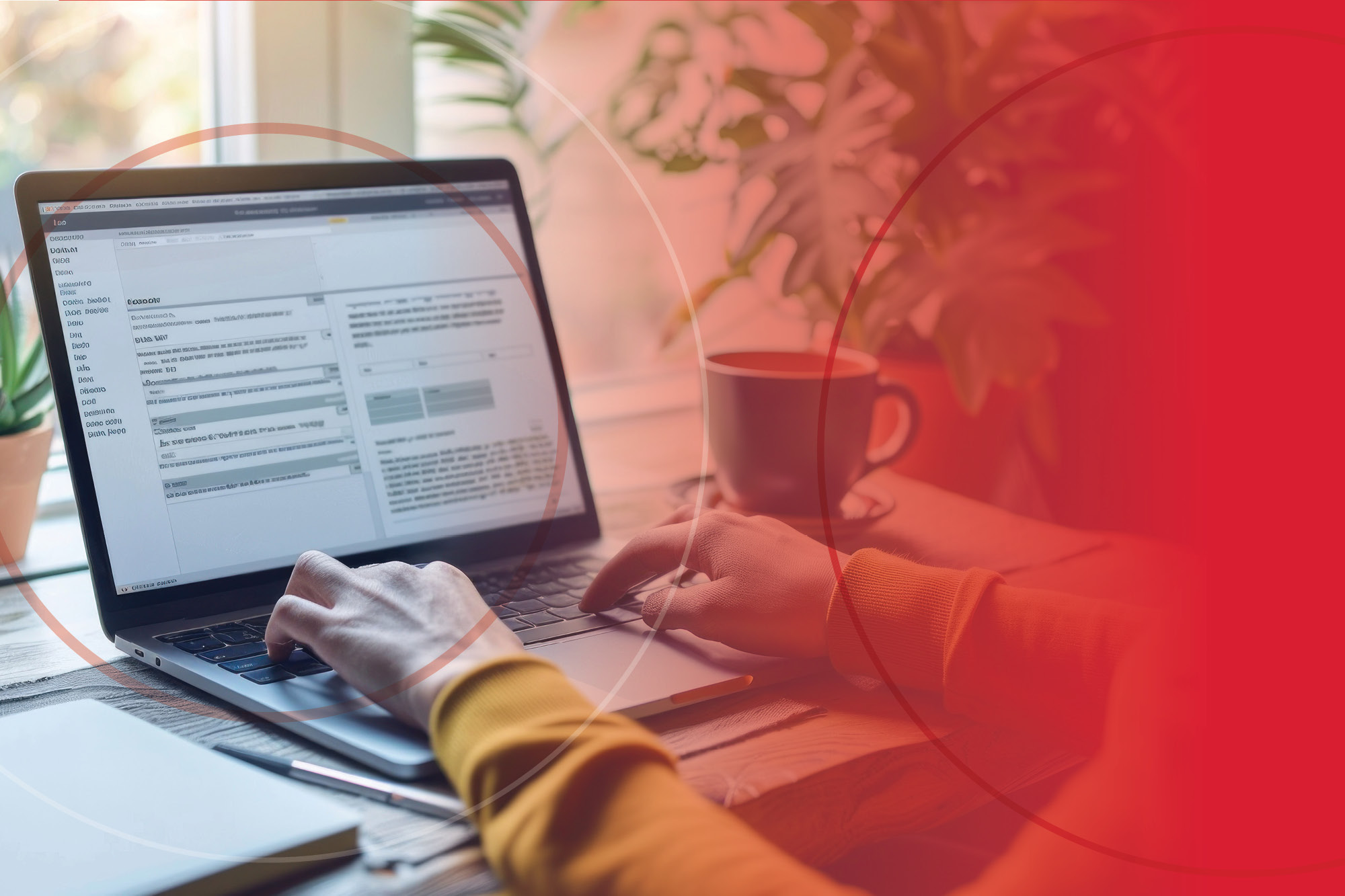 Image of computer screen and someone's hands typing on keyboard for a press release on the FAFSA.